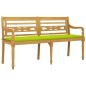 vidaXL Banco Batavia con cojín verde brillo madera maciza teca 150 cm vidaXL Banco Batavia con cojín verde brillo madera maciza teca 150 cm