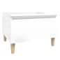 vidaXL Mesa auxiliar de madera contrachapada blanco brillo 50x46x35 cm vidaXL Mesa auxiliar de madera contrachapada blanco brillo 50x46x35 cm