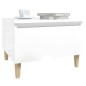 vidaXL Mesa auxiliar de madera contrachapada blanco brillo 50x46x35 cm vidaXL Mesa auxiliar de madera contrachapada blanco brillo 50x46x35 cm