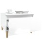 vidaXL Mesa auxiliar de madera contrachapada blanco brillo 50x46x35 cm vidaXL Mesa auxiliar de madera contrachapada blanco brillo 50x46x35 cm