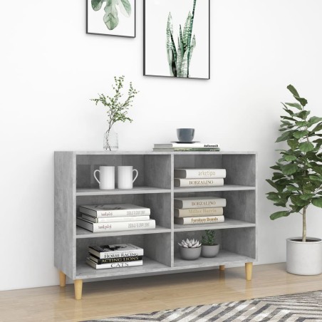 vidaXL Aparador de madera contrachapada gris hormigón 103,5x35x70 cm