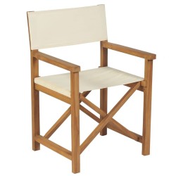 vidaXL Sillas de director plegables 2 uds madera maciza teca crema