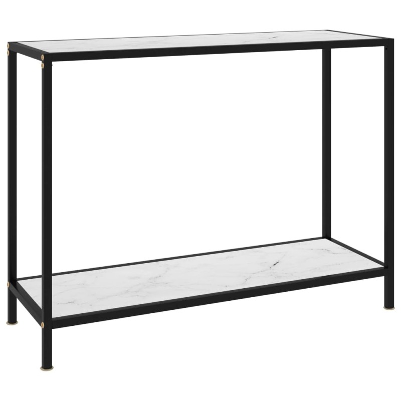 vidaXL Mesa de consola blanco vidrio templado 100x35x75 cm vidaXL Mesa de consola blanco vidrio templado 100x35x75 cm
