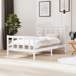 vidaXL Estructura de cama madera maciza blanca 100x200 cm