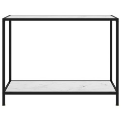 vidaXL Mesa de consola blanco vidrio templado 100x35x75 cm