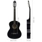 vidaXL Guitarra clásica para principiantes madera tilo negro 4/4 39" vidaXL Guitarra clásica para principiantes madera tilo negro 4/4 39"