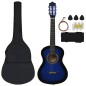 vidaXL Set de guitarra clásica para principiantes 8 pzas azul 1/2 34" vidaXL Set de guitarra clásica para principiantes 8 pzas azul 1/2 34"