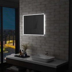 vidaXL Espejo de pared de baño con LED y sensor táctil 80x60 cm