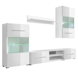vidaXL Juego de muebles de salón 5 piezas con iluminación LED blanco