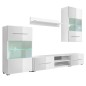 vidaXL Juego de muebles de salón 5 piezas con iluminación LED blanco
