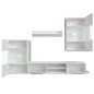 vidaXL Juego de muebles de salón 5 piezas con iluminación LED blanco