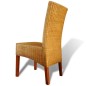 vidaXL Sillas de comedor 2 unidades ratán natural marrón vidaXL Sillas de comedor 2 unidades ratán natural marrón