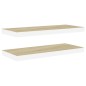 vidaXL Estante flotante pared 2 uds MDF roble y blanco 60x23,5x3,8 cm vidaXL Estante flotante pared 2 uds MDF roble y blanco 60x23,5x3,8 cm