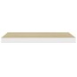 vidaXL Estante flotante pared 2 uds MDF roble y blanco 60x23,5x3,8 cm vidaXL Estante flotante pared 2 uds MDF roble y blanco 60x23,5x3,8 cm