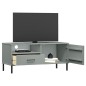 vidaXL Mueble de TV con patas de metal OSLO madera maciza pino gris
