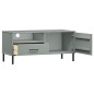vidaXL Mueble de TV con patas de metal OSLO madera maciza pino gris