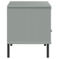 vidaXL Mueble de TV con patas de metal OSLO madera maciza pino gris