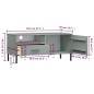 vidaXL Mueble de TV con patas de metal OSLO madera maciza pino gris