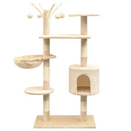 vidaXL Rascador para gatos con poste rascador de sisal 125 cm beige
