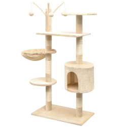 vidaXL Rascador para gatos con poste rascador de sisal 125 cm beige