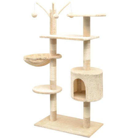 vidaXL Rascador para gatos con poste rascador de sisal 125 cm beige