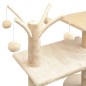 vidaXL Rascador para gatos con poste rascador de sisal 125 cm beige vidaXL Rascador para gatos con poste rascador de sisal 125 cm beige