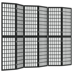 vidaXL Biombo plegable con 6 paneles estilo japonés negro 240x170 cm