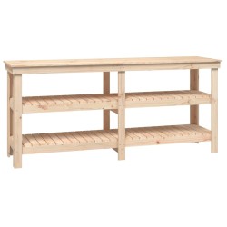 vidaXL Banco de trabajo de madera maciza de pino 181x50x80 cm