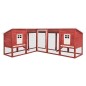 vidaXL Conejera de exterior con corredor madera de abeto rojo y blanco vidaXL Conejera de exterior con corredor madera de abeto rojo y blanco