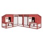 vidaXL Conejera de exterior con corredor madera de abeto rojo y blanco vidaXL Conejera de exterior con corredor madera de abeto rojo y blanco