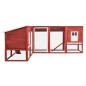 vidaXL Conejera de exterior con corredor madera de abeto rojo y blanco vidaXL Conejera de exterior con corredor madera de abeto rojo y blanco
