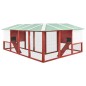 vidaXL Conejera de exterior con corredor madera de abeto rojo y blanco vidaXL Conejera de exterior con corredor madera de abeto rojo y blanco