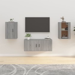 vidaXL Muebles para TV de pared 2 uds gris Sonoma 40x34,5x60 cm