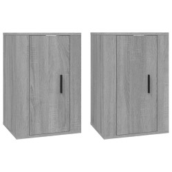 vidaXL Muebles para TV de pared 2 uds gris Sonoma 40x34,5x60 cm
