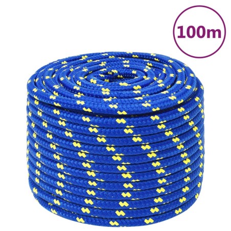 vidaXL Cuerda de barco polipropileno azul 14 mm 100 m