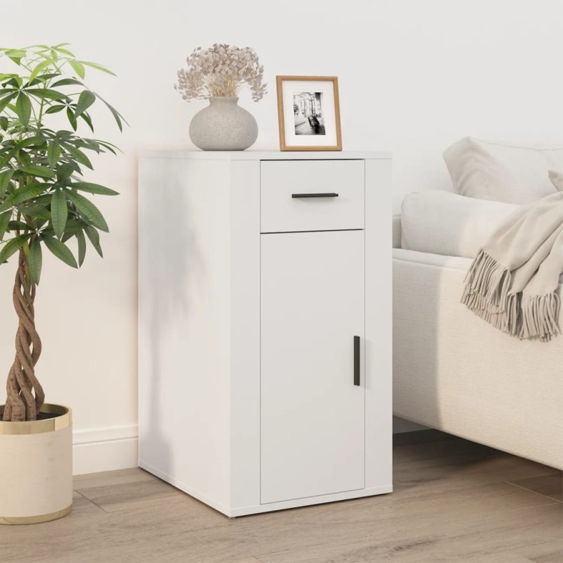 vidaXL Armario de escritorio madera contrachapada blanco 40x49x75 cm vidaXL Armario de escritorio madera contrachapada blanco 40x49x75 cm