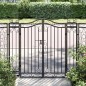 vidaXL Puerta de jardín de hierro forjado negro 121x8x120 cm vidaXL Puerta de jardín de hierro forjado negro 121x8x120 cm