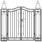 vidaXL Puerta de jardín de hierro forjado negro 121x8x120 cm vidaXL Puerta de jardín de hierro forjado negro 121x8x120 cm