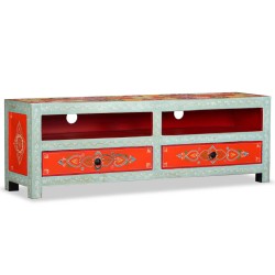 vidaXL Mueble para la TV de madera de mango maciza pintada a mano