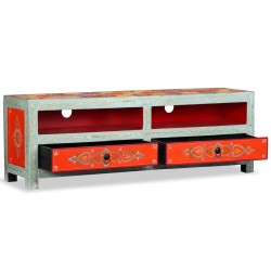 vidaXL Mueble para la TV de madera de mango maciza pintada a mano