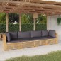 vidaXL Juego muebles de jardín 4 piezas y cojines madera maciza teca vidaXL Juego muebles de jardín 4 piezas y cojines madera maciza teca