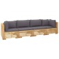 vidaXL Juego muebles de jardín 4 piezas y cojines madera maciza teca vidaXL Juego muebles de jardín 4 piezas y cojines madera maciza teca