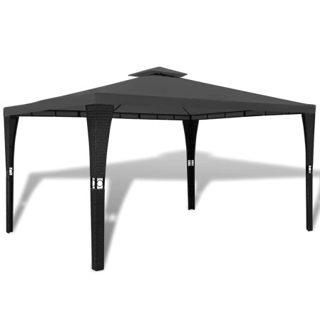 vidaXL Cenador con tejado gris oscuro 3x4 m