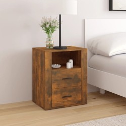 vidaXL Mesita de noche madera contrachapada roble ahumado 50x36x60 cm