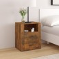 vidaXL Mesita de noche madera contrachapada roble ahumado 50x36x60 cm vidaXL Mesita de noche madera contrachapada roble ahumado 50x36x60 cm