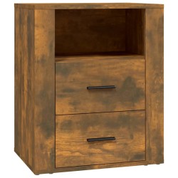vidaXL Mesita de noche madera contrachapada roble ahumado 50x36x60 cm