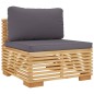 vidaXL Juego muebles de jardín 4 piezas y cojines madera maciza teca vidaXL Juego muebles de jardín 4 piezas y cojines madera maciza teca