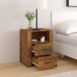 vidaXL Mesita de noche madera contrachapada roble ahumado 50x36x60 cm vidaXL Mesita de noche madera contrachapada roble ahumado 50x36x60 cm
