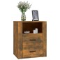 vidaXL Mesita de noche madera contrachapada roble ahumado 50x36x60 cm vidaXL Mesita de noche madera contrachapada roble ahumado 50x36x60 cm