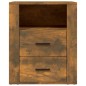 vidaXL Mesita de noche madera contrachapada roble ahumado 50x36x60 cm vidaXL Mesita de noche madera contrachapada roble ahumado 50x36x60 cm